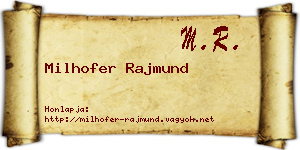 Milhofer Rajmund névjegykártya